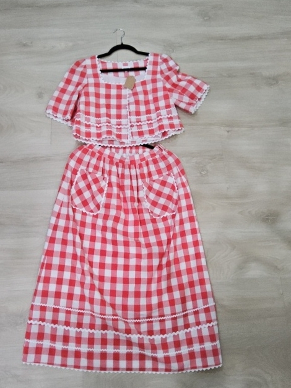 AUREUM Pink and White Gingham Set